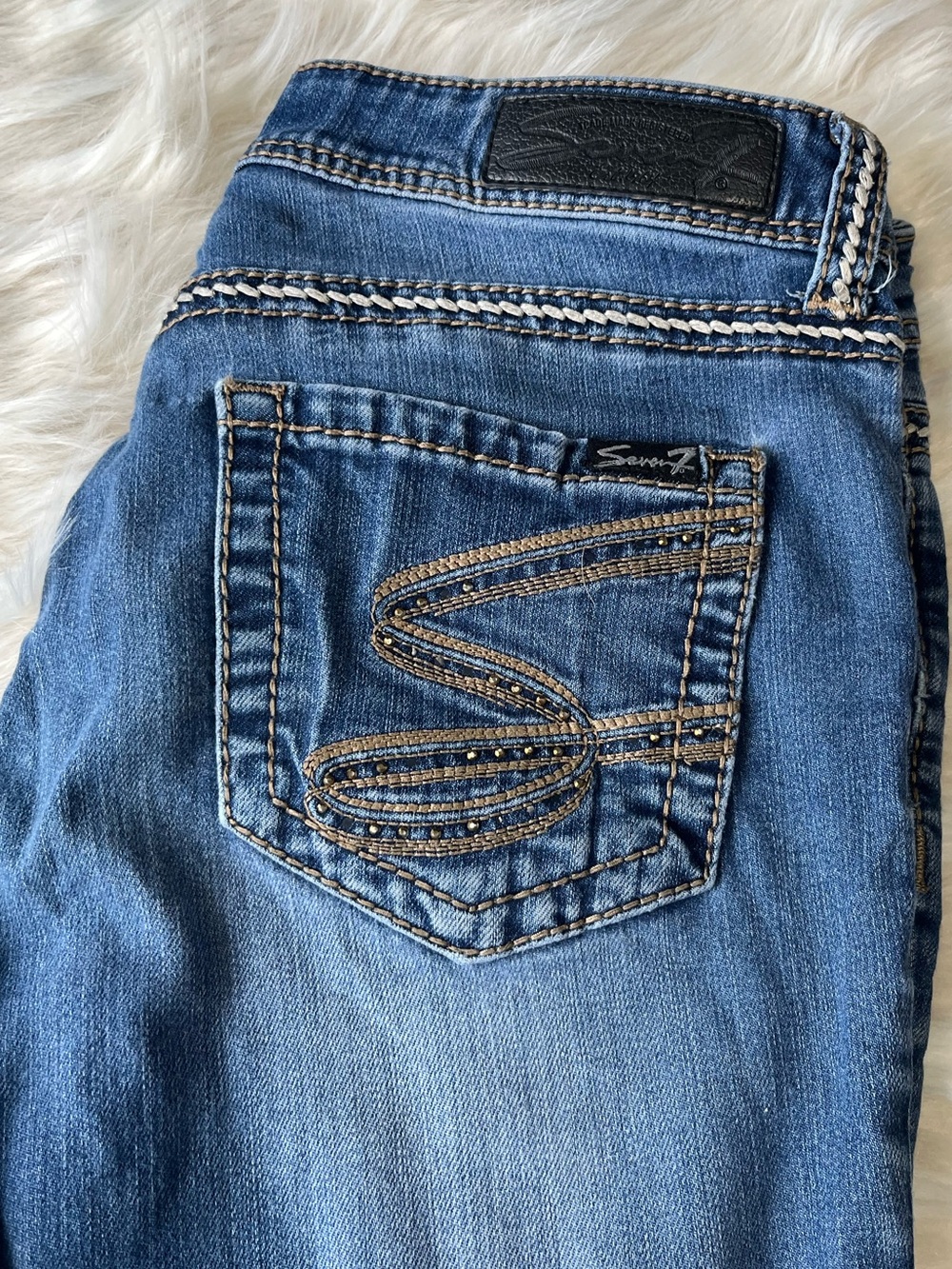 Seven7 Jeans Women's 10 Mid Rise Slim Fit Medium Wash - Picture 2 of 5